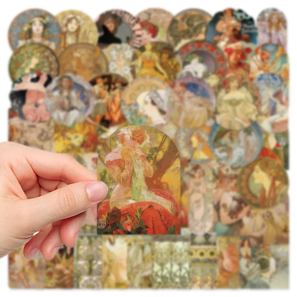 10/54PCS Retro Literary Characters Art Cartoon Sticker DIY Phone Laptop Luggage Skateboard Graffiti Decals Fun for Kid Gift (Online Order Only)