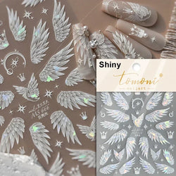 Charming Blue Sparrow Feather Rhinestone Wings Peacock Sparrow Dreamy Jelly Stars Self Adhesive Nail Art Stickers Manicure Decal (ONLINE ORDER ONLY)
