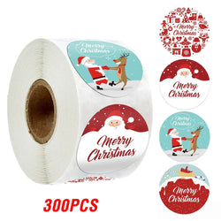 100-500pcs Merry Christmas Sticker Holiday Party New Year Decoration Gift Box Seal Sticker Baking Label Packaging Sticker (ONLINE ORDER ONLY)