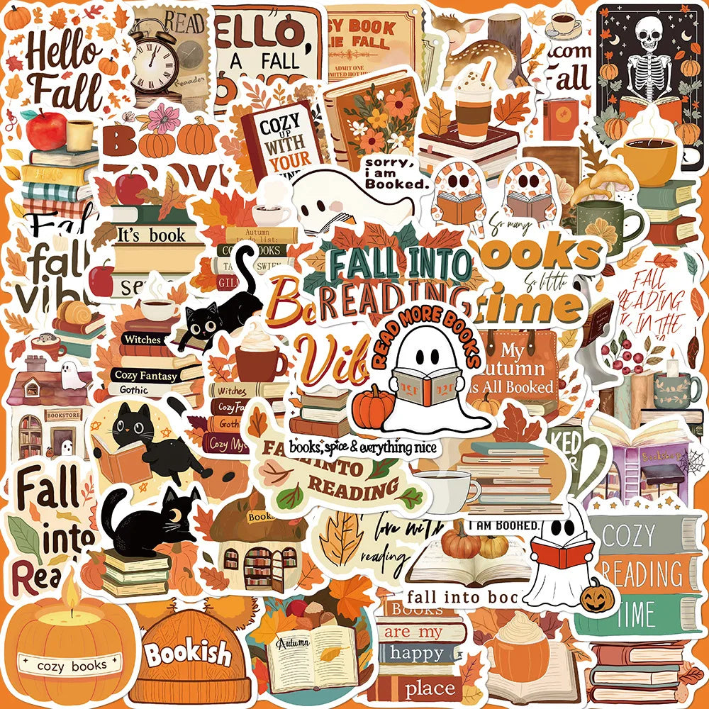 50pcs Fall Cartoon Graffiti Stickers for Helmet, Desktop, Wall Decoration, DIY (Online Order Only)