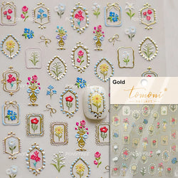Chic Pink White Rose Flower Lace Bowknot Ribbon Jelly 5D Pearl Romantic Charming Self Adhesive Nail Art Sticker Manicure Decals (ONLINE ORDER ONLY)