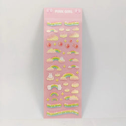 Korean Ins Girls Bow Lace Series Sticker Hand Account Idol Card DIY Album Decoration Scrapbooking Stickers Kawaii Stationery (ONLINE ORDER ONLY)