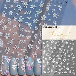 Autumn Fall Maple Leaves Ginkgo Leaf Osmanthus Chrysanthemums Rabbit Bunny Plant Flower Relief Nail Art Sticker Decoration Decal (ONLINE ORDER ONLY)