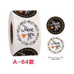 50-500pcs Flowers Round Thank You Sticker Scrapbook Envelope Seal Sticker Gift Decoration Stationery Label Sticker Wedding Party (ONLINE ORDER ONLY)