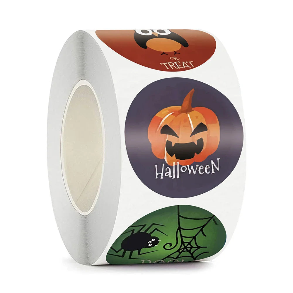 100-500PCS Halloween Pumpkin Bat Sealing Sticker Happy Halloween Sticker For Kids Party Baking Accessories Tools DIY (ONLINE ORDER ONLY)