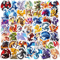 10/30/50PCS Cool Dragon Stickers Cartoon Decoration DIY Kids Toys Fridge Luggage Laptop Phone Guitar Car Bike Skateboard Sticker (Online Order Only)
