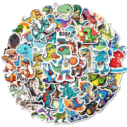 10/30/50PCS Kawaii Fashion Dinosaur Sticky PVC Sticker Aesthetic Stationery DIY Decoration Scrapbooking School Supplies for Kids (ONLINE ORDER ONLY)