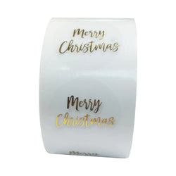 Merry Christmas Stickers 100-500pcs Round Golden Plated Stickers Gift Candy Box Homemade Cookies Bag Sealing Decoration Decals (Online Order Only)