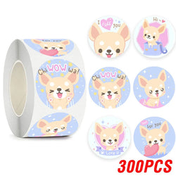 100-500pcs Kawaii Children Reward Stickers Creative School Supplies Cute Animal Encourage Sticker 2.5cm Circle Kids Toy Stickers (Online Order Only)