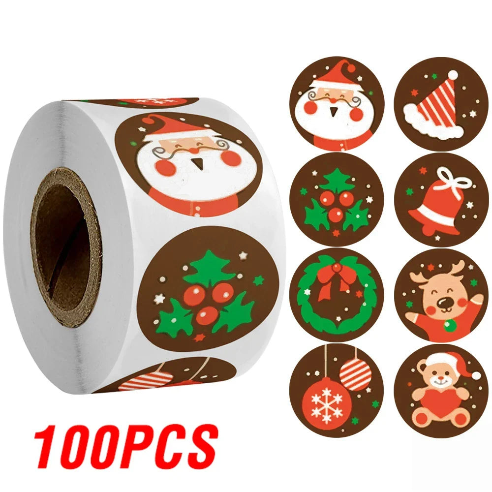 100-500 Pcs Golden Font Merry Christmas Sticker Thank You Sticker Seal Label For Envelope Gift Wrapping Scrapbook 1 Inch (ONLINE ORDER ONLY)