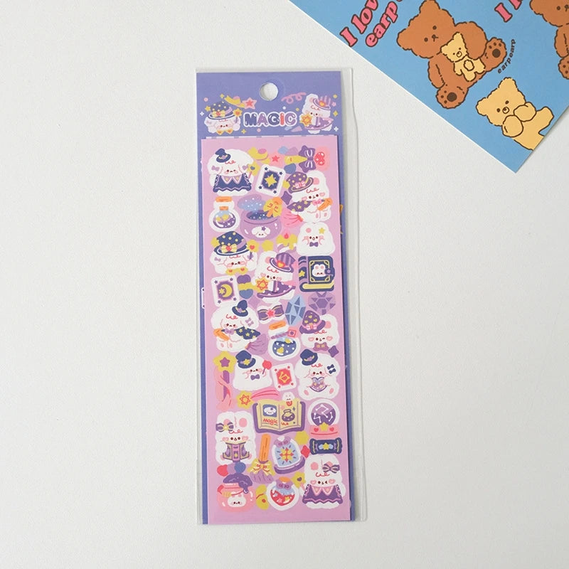 5Pcs Korean ins Cute Dog Rabbit Decorative Stickers Hand Account Idol Card DIY Material Scrapbooking Sticker Kawaii Stationery (ONLINE ORDER ONLY)