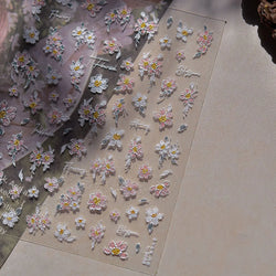 Colourful Daisy Cosmos Hot Stamping Petal Delicate and Pretty Plant Self Adhesive Nail Art Decoration Stickers Manicure Decals (ONLINE ORDER ONLY)