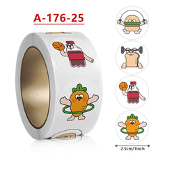 100-500Pcs 2.5cm Korean Cute Animal Stickers Roll for Envelope Praise Reward Student Kid Work Label Kawaii Stationery Seal Lable (Online Order Only)