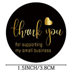500pcs/roll 4 Designs Black Thank You Sticker 1.5 inch for Supporting My Small Business Sticker Sealing Labels for Packaging (ONLINE ORDER ONLY)