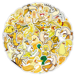 10/30/54PCS Banana Cartoon Stickers Funny Duck Graffiti Sticker Fridge Luggage Laptop Phone Guitar Skateboard Decals Kids Toys (ONLINE ORDER ONLY)