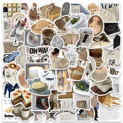 63pcs Ins Style Lazy Breeze Vinyl Stickers DIY Waterproof Graffiti For Guitar Luggage Phone Diary Laptop Decals Toy (ONLINE ORDER ONLY)
