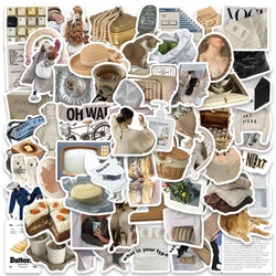 63pcs Ins Style Lazy Breeze Vinyl Stickers DIY Waterproof Graffiti For Guitar Luggage Phone Diary Laptop Decals Toy (ONLINE ORDER ONLY)