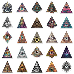 10/50Pcs Funny Cartoon Colorful All Seeing Eyes Graffiti Sticker for Luggage Skateboard Guitar Waterproof Creative Stickers (Online Order Only)