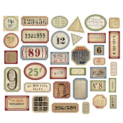 31Pcs Tim Holtz Style Number Junk Journal Label Vintage Stickers Retro DIY Album Planner Scrapbooking Material Craft Stickers (ONLINE ORDER ONLY)