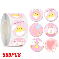 100-500pcs Cartoon Animal Label Thank You Stickers Sealing Label For Business Handmade Baking Cake Party Gift Decoration Sticker (ONLINE ORDER ONLY)