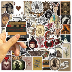 50PCS Cartoon Gothic Skeleton Animal Stickers Skateboard Guitar Computer Refrigerator Desk Graffiti Creative Sticker (ONLINE ORDER ONLY)