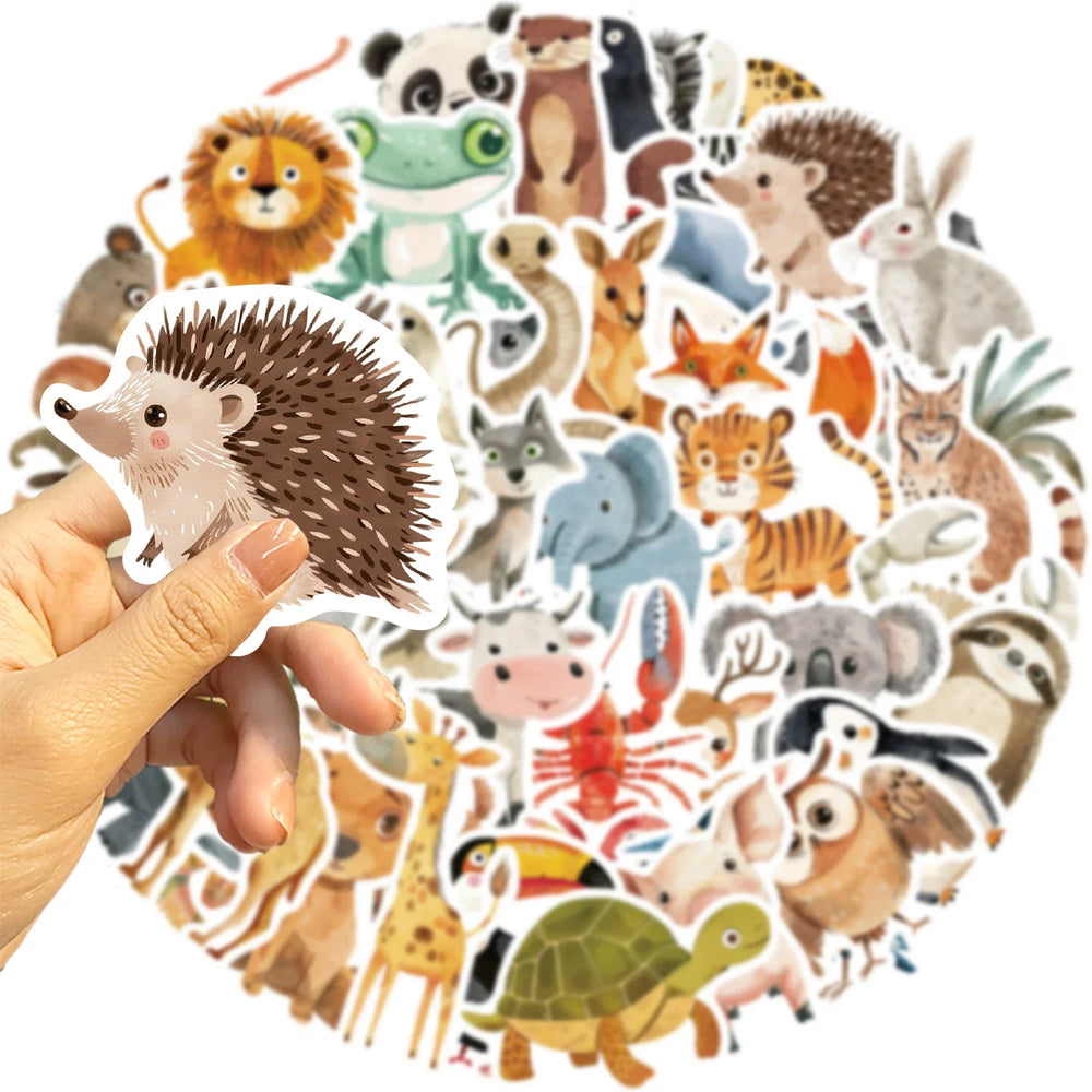 50pcs Cute Childrens Book Paintings Stickers Vinyl Waterproof Stickers for Kids Toy Animals Decals for Loptop Water Bottle Phone (ONLINE ORDER ONLY)