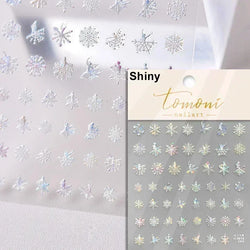 Black White Christmas Tree Snowflake Bowknot Snowman Socks Star Santa Hat Deer Rhinestone Winter Nail Art Sticker Manicure Decal (Online Order Only)