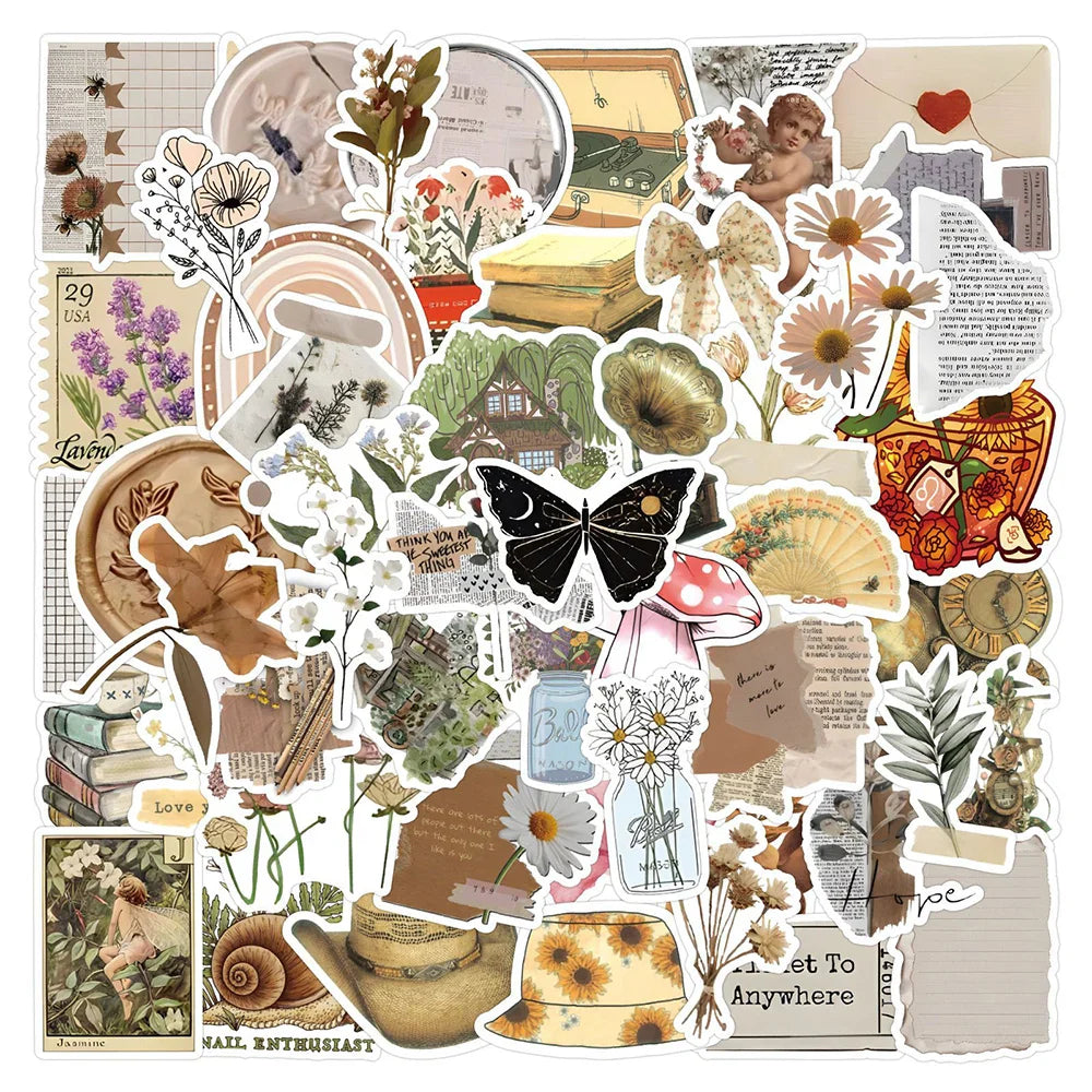 Retro Cartoon Art Stickers Pack - Aesthetic Decals for Laptop, Fridge, Luggage, Phone, Suitcase (Online Order Only)