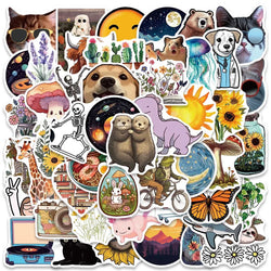 50PCS Cute VSCO Cat Stickers Aesthetic Pack for Laptop, Phone, Skateboard, Helmet (Online Order Only)
