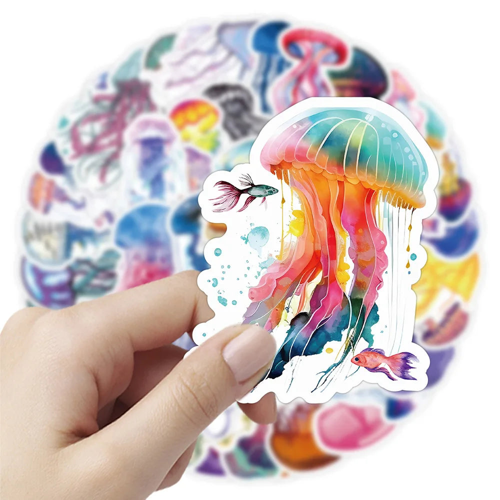 Jellyfish Stickers Pack - Funny Animal Decals for Laptop, Guitar, Bike, Skateboard, Scrapbook (Online Order Only)