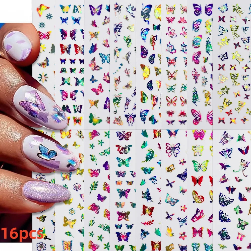 12 Sheets Valentines Nail Stickers Red Heart Nail Art Sticker Decal Solid Hollow Heart 3D Self-Adhesive Design Nail Art Supplies (ONLINE ORDER ONLY)
