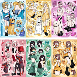 8/16/32pcs Dogs and Girls Puzzle Sticker Funny Children DIY Cartoon Assemble Animals Stickers Kids Toys Boys Girls Gifts﻿ (ONLINE ORDER ONLY)