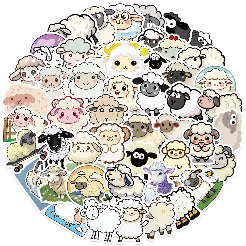 56pcs Cartoon Sheep Stickers For Journal Stationery Scrapbooking Supplies Lamb Goat Sticker Craft Scrapbooking Decals (ONLINE ORDER ONLY)