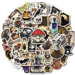 10/50pcs Vintage Gothic Pharmacist Posion Bottle Stickers Aesthetic DIY Skateboard Fridge Car Laptop Travel Luggage Cool Sticker (ONLINE ORDER ONLY)
