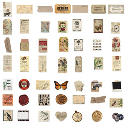 50Pcs Retro Archives Stickers For Laptop Luggage Guitar Skateboard Fridge Notebook Sticker Vintage Newspaper Graffiti Decals (ONLINE ORDER ONLY)