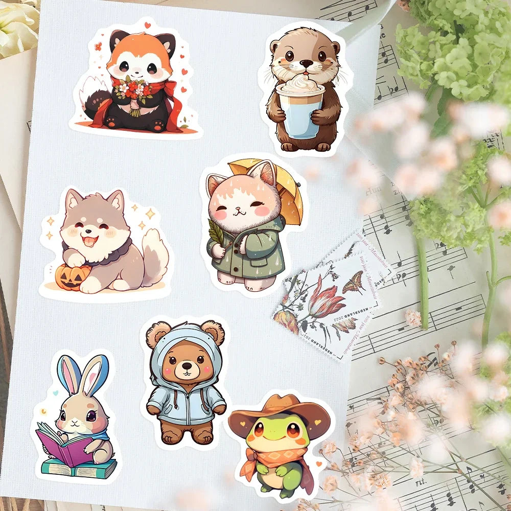 Kawaii Cute Animal Stickers Puppy Kitten Cow Owl Unicorn Hedgehog Children Cartoon Gift for DIY Laptop Phone Mug Waterproof (ONLINE ORDER ONLY)
