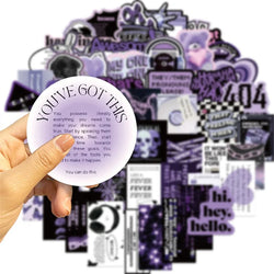 10/30/60PCS INS Purple Black PVC Sticker Aesthetic DIY Decoration Scrapbooking Stationery Hand Accounting Supplies for Kids (ONLINE ORDER ONLY)
