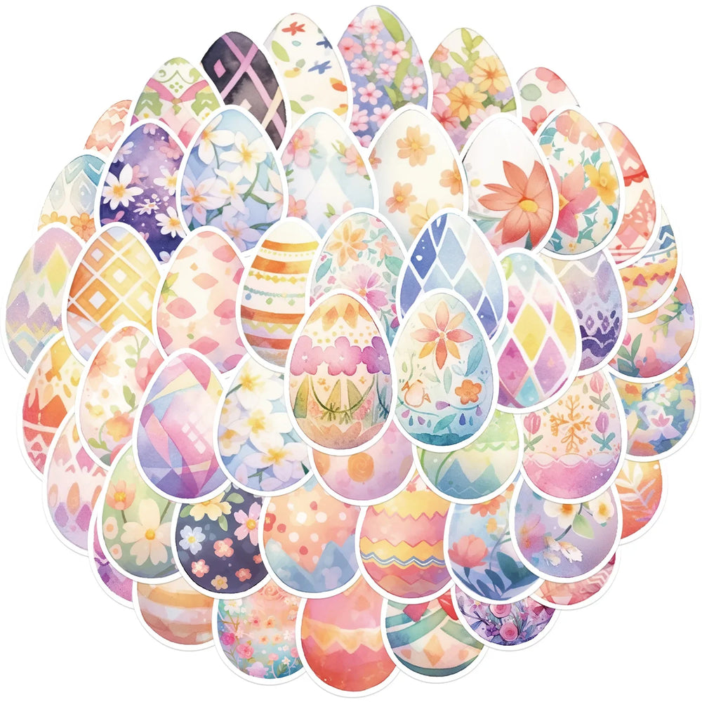 Easter Egg Graffiti Stickers PVC Waterproof Decals for Motorcycle, Bike, Suitcase, Phone, Car, DIY 10/30/50pcs (ONLINE ORDER ONLY)