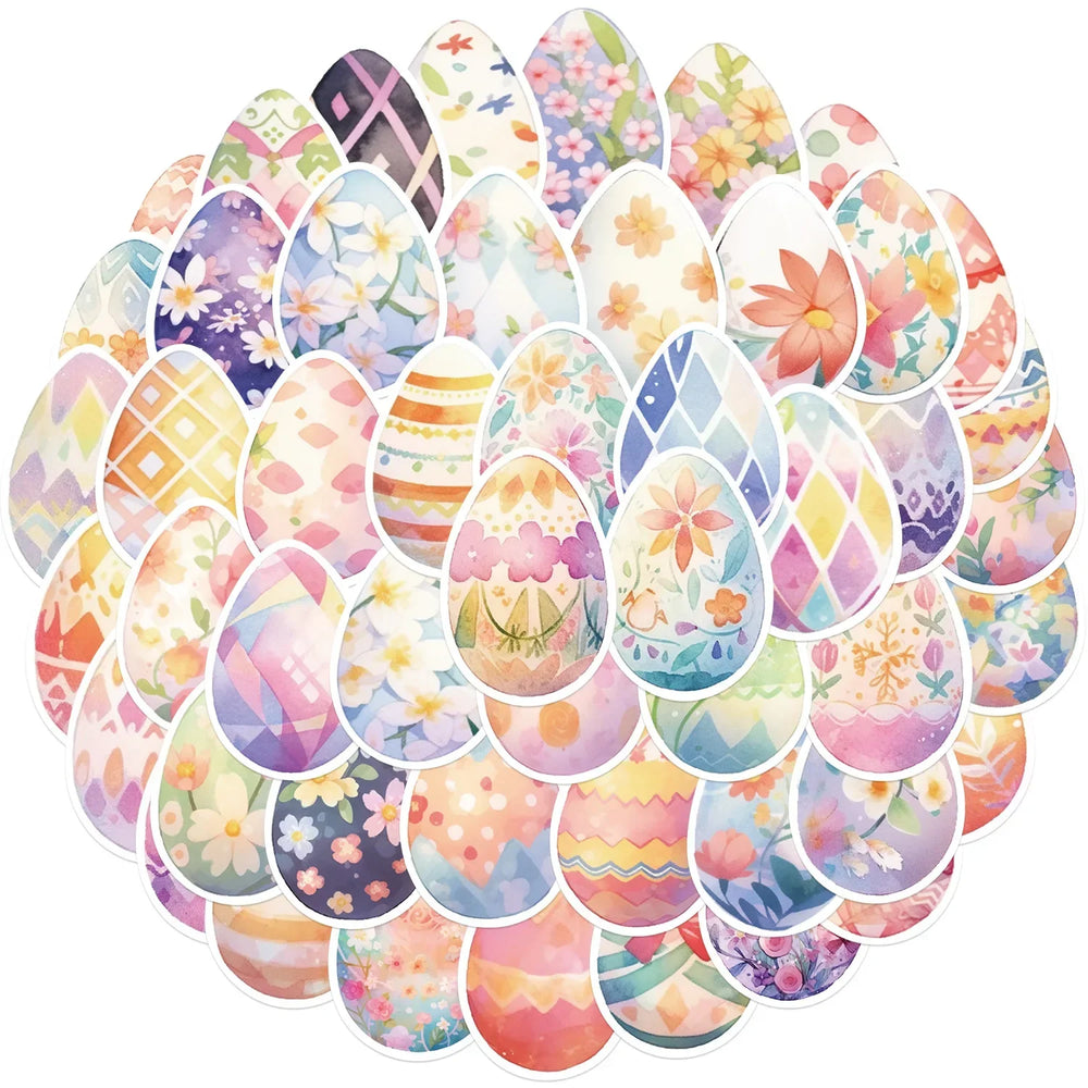 Easter Egg Graffiti Stickers PVC Waterproof Decals for Motorcycle, Bike, Suitcase, Phone, Car, DIY 10/30/50pcs (ONLINE ORDER ONLY)