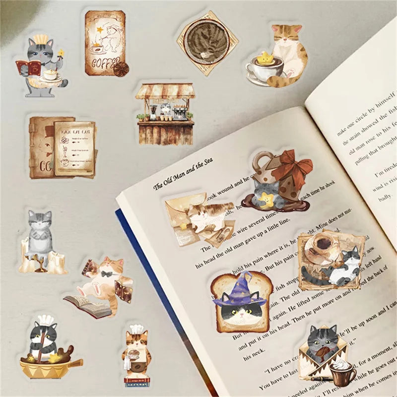 50PCS Kawaii Magic Cat PET Sticker Aesthetic Transparent Decoration Scrapbooking Stationery Hand Accounting Supplies for Kids (ONLINE ORDER ONLY)