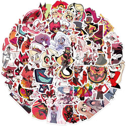52Pcs Cartoon Animation Stickers Waterproof For Luggage Case Helmet Guitar Bottle Refrigerator Laptop Hell Inn Sticker Wholesale (ONLINE ORDER ONLY)