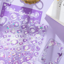 1PCS Kawaii Laser Bubbles Decorative Stickers Diary Idol Photocards DIY Craft Stickers Scrapbooking Stickers Confetti Sticker (Online Order Only)