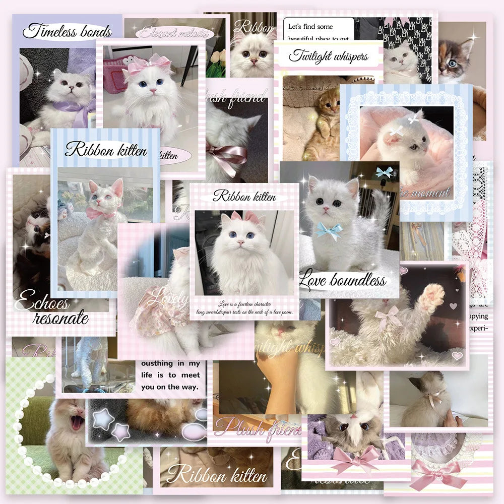 50pcs Ballet Kitten Graffiti Stickers for Helmet, Wall, DIY Decoration Wholesale (Online Order Only)