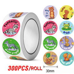 100-300pcs NEW Kids' Motivational Stickers Cute Animal Reward Sticker Friendly Campus Office Classification Self-adhesive label﻿ (ONLINE ORDER ONLY)