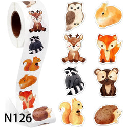 50-500pcs Cartoon Farm Zoo Animals Stickers Decoration Reward DIY Stickers Scrapbook Skateboard Round Sealing Label Stationery (ONLINE ORDER ONLY)