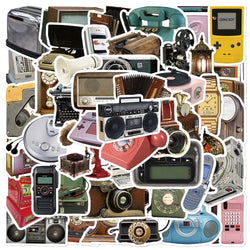 Vintage Waterproof Equipment Stickers: 10/30/50pcs Retro Decals for Skateboard, Laptop, Motorcycle, Phone, Car, Graffiti (Online Order Only)