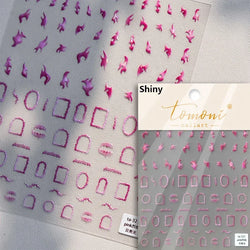 French Style Colorful Square Grid Rhombus Stripe Bowknot Line 3D Self Adhesive Nail Art Stickers Shiny Rhinestone Manicure Decal (Online Order Only)