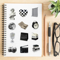 10/30/61PCS Simple Sculpture PVC Graffiti Sticker Sticky Aesthetic Decorative Scrapbook DIY Child Phone Stationery Supply (Online Order Only)