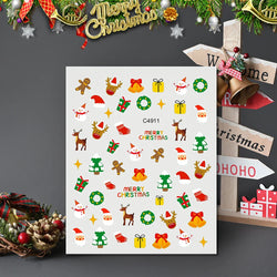 1PCS Laser Gold Snowflake Christmas Tree Nail Sticker 3D Adhesive Nail Decals Nail Art Accessories New Christmas Decoration 2024 (ONLINE ORDER ONLY)