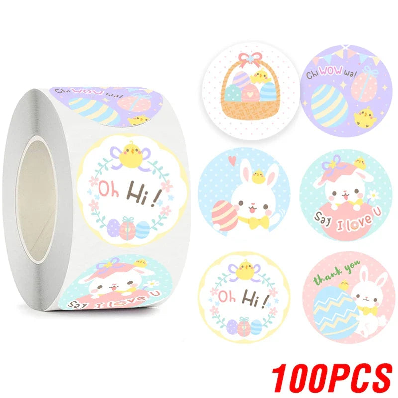 100-500pcs Kawaii Children Reward Stickers Creative School Supplies Cute Animal Encourage Sticker 2.5cm Circle Kids Toy Stickers (Online Order Only)